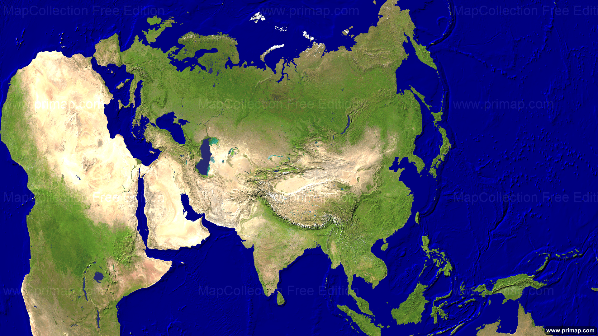 Aerial Map Of Asia primap Continental maps